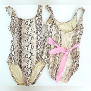 PQ Snakeskin Print Kids One Piece Swimsuit